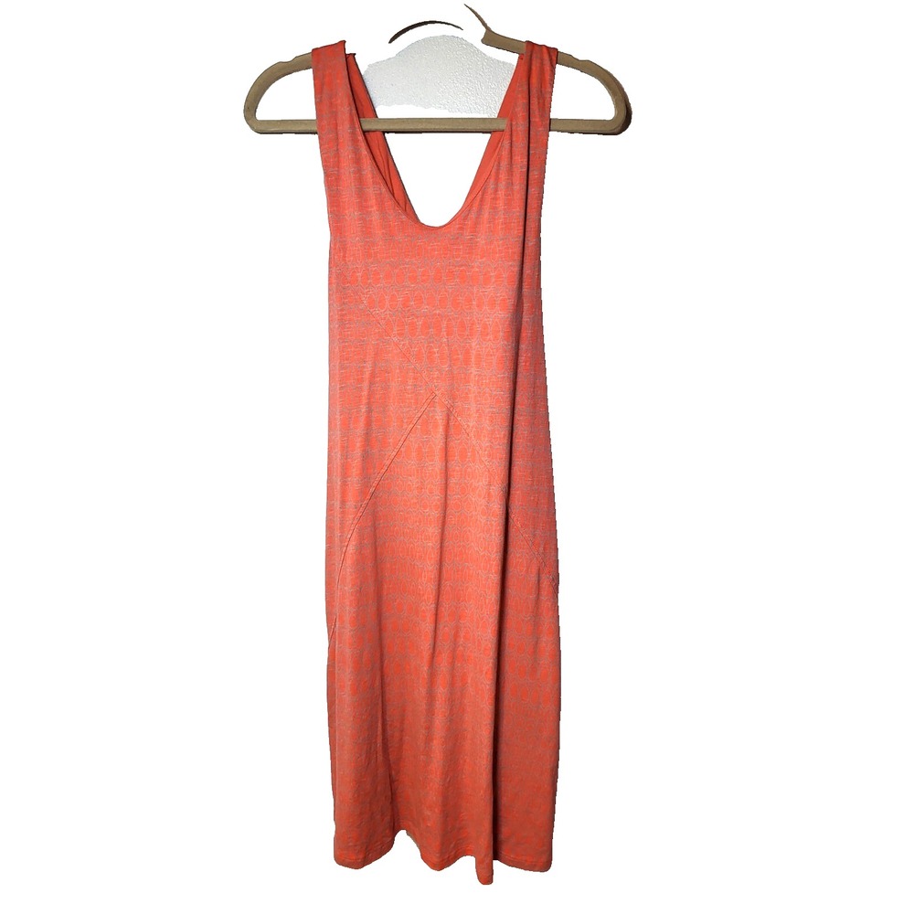 Toad & Co Dk Coral Xanthe Athleisure Aspen Print Built In Bra Dress Size Small - Picture 1 of 10